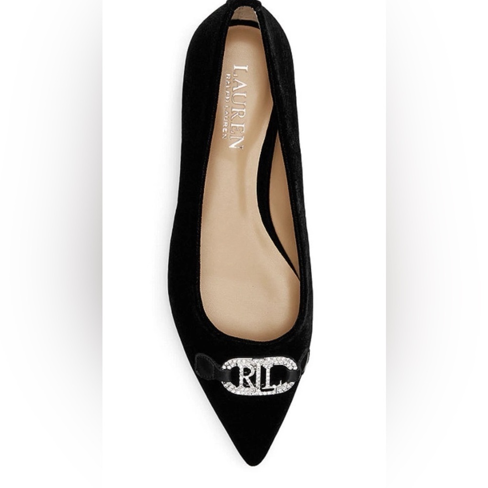 Lauren Ralph Lauren Black Velvet Lilah Heels Size 6.5 Medium